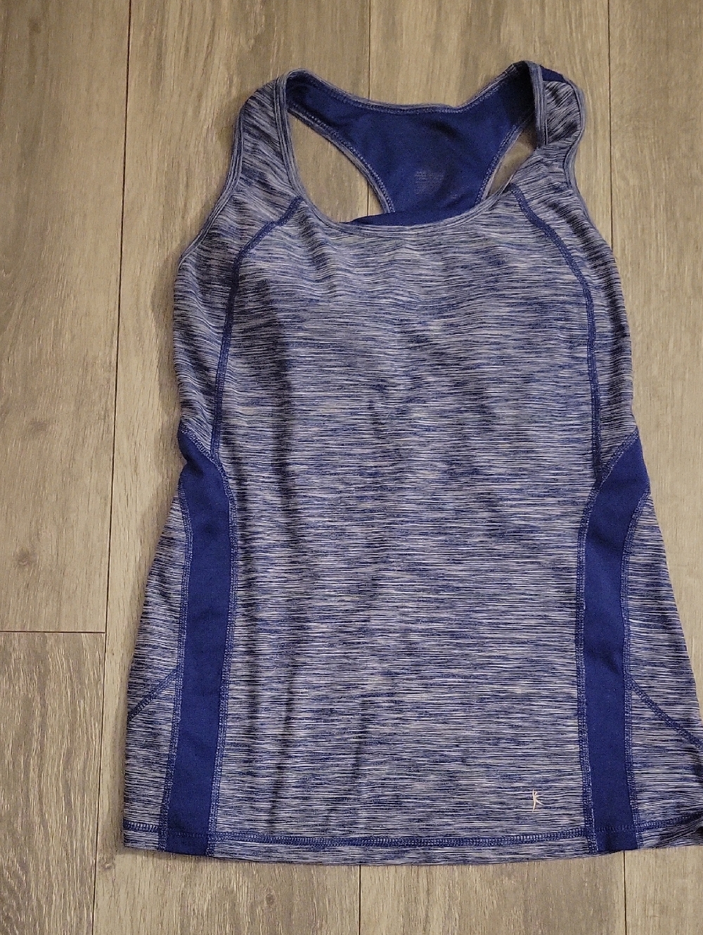 Blue Space-Dyed Racerback Workout Tank